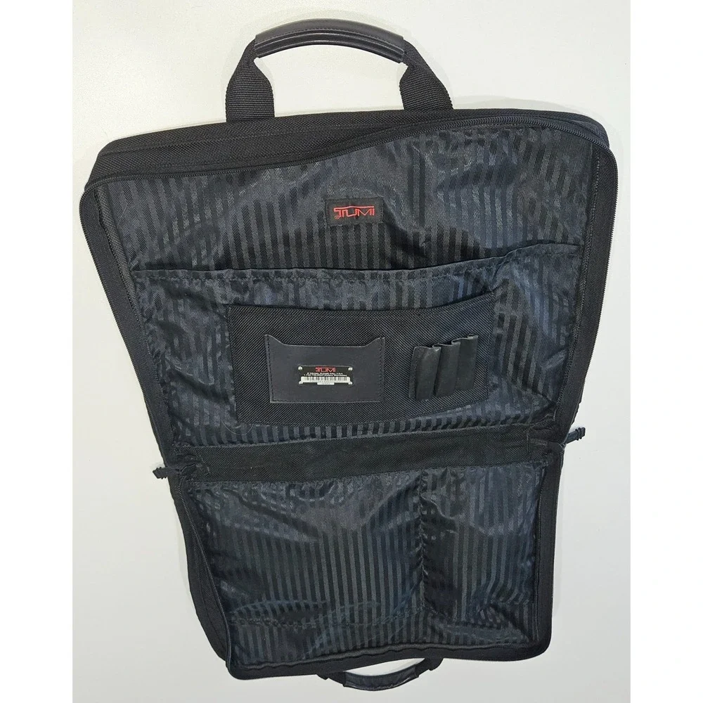 TUMI Black Ballistic Nylon Zip Around Expandable Document Organizer Briefcase